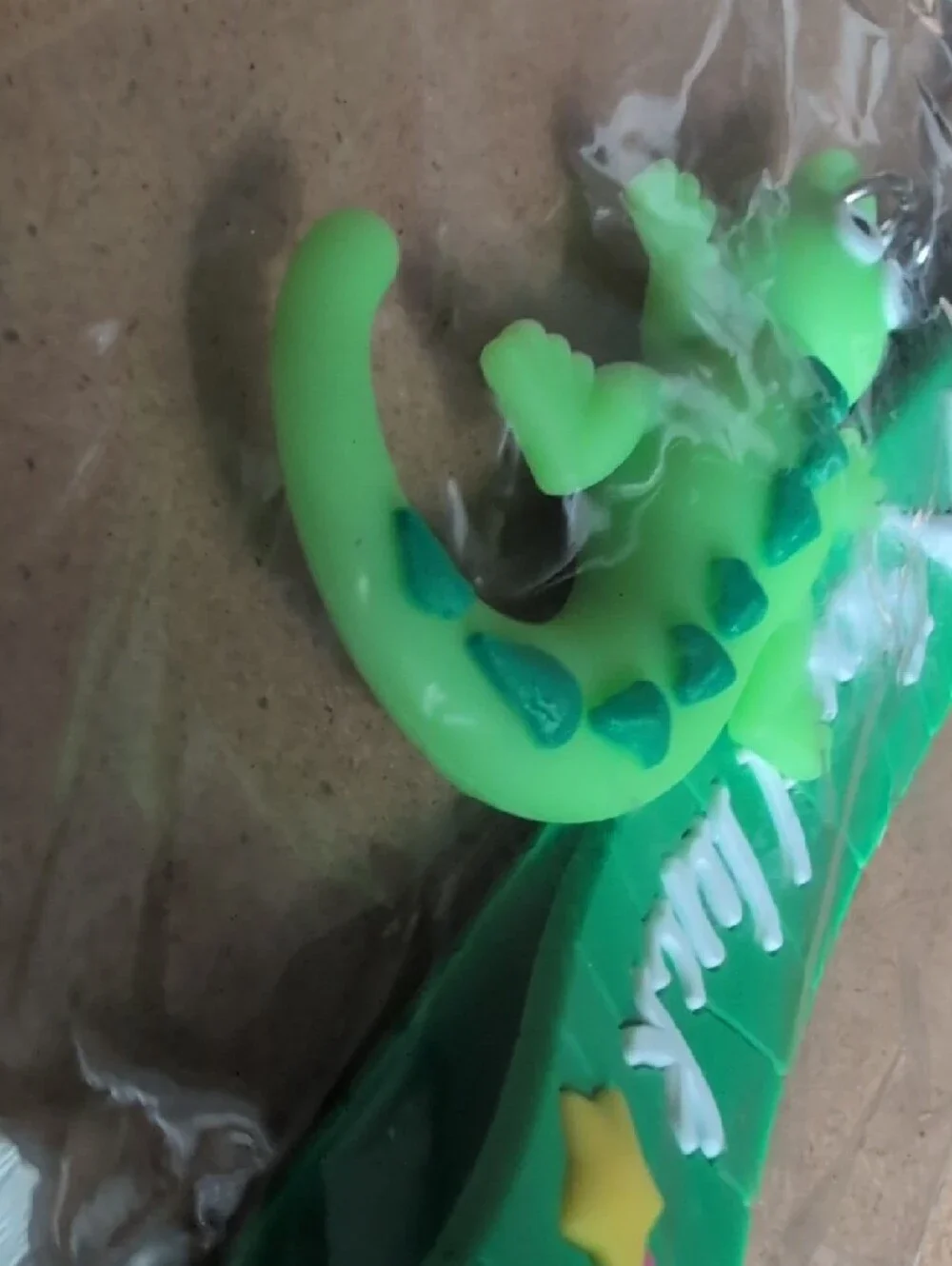 Green 'Good Luck' Lizard Keychain
